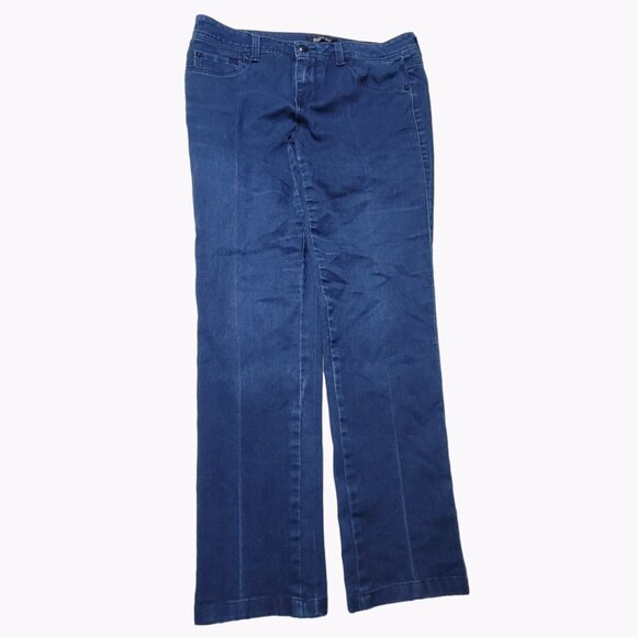 Roz Ali Jeans Womens Size 10 Straight Leg Low Rise Medium Wash Denim Pants - Picture 2 of 4
